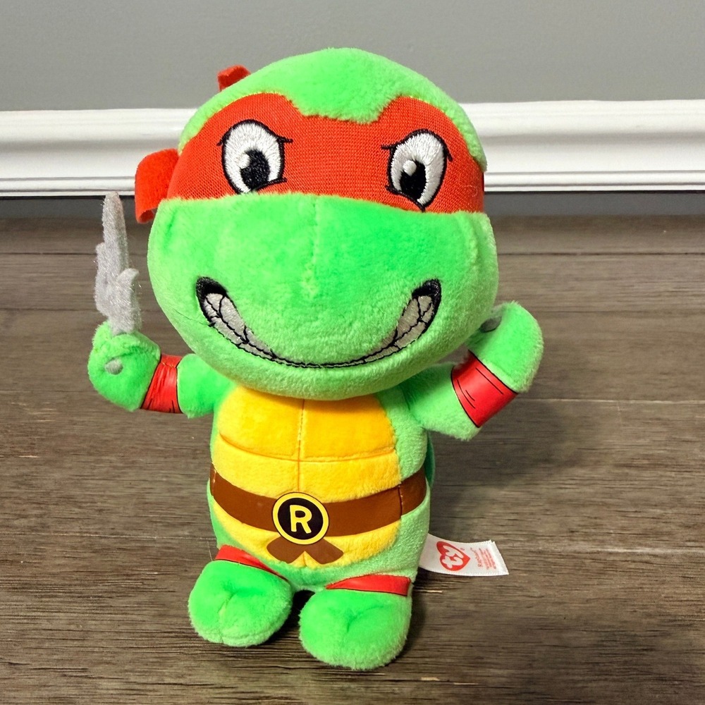 Ty Beanie Babies Raphael TMNT Teenage Mutant Ninja Turtles Red Mask Plush 2017
